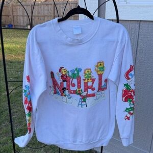 Kids White Noel Graphic Sweatshirt